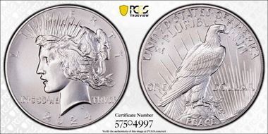 2024 $1 Peace Dollar MS70