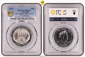 2023 50C Her Majesty QEII Cu-Ni Six Effigies MS69