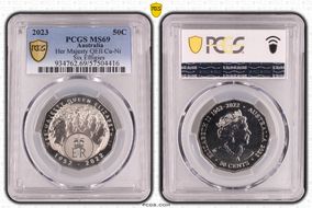 2023 50C Her Majesty QEII Cu-Ni Six Effigies MS69