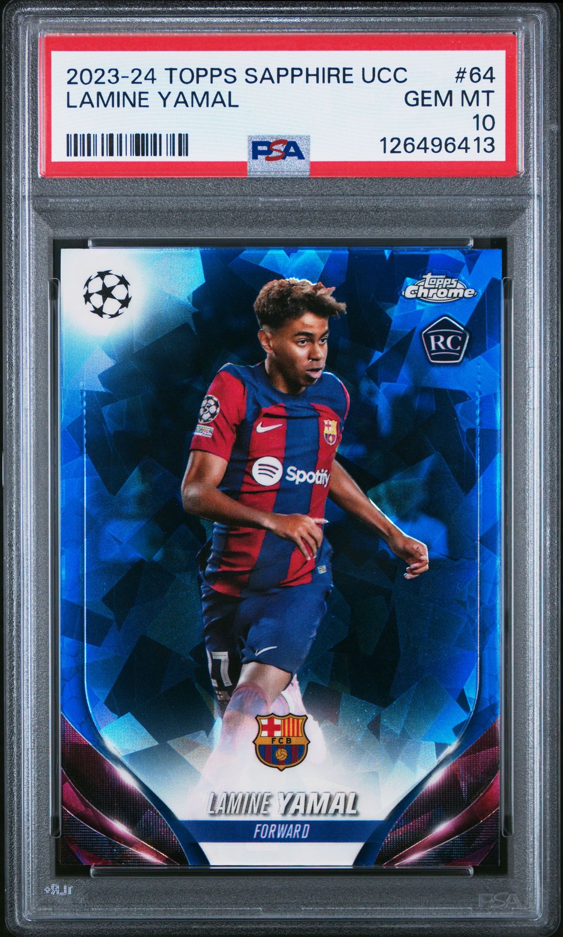 2023-24 Topps Chrome TOPPS JADE EDITION UEFA CLUB COMPETITIONS TOPAZ #64 Lamine Yamal front