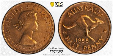 1955(p) 1/2D No Dot PR63RD