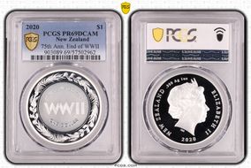 2020 $1 75th Ann. End of WWII PR69DCAM