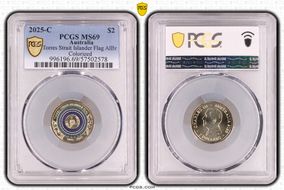 2025-C $2 Torres Strait Islander Flag Colorized  AlBr MS69