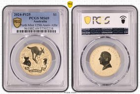 2024-P125 $1 Perth Mint 125th Anniv AlBr MS69