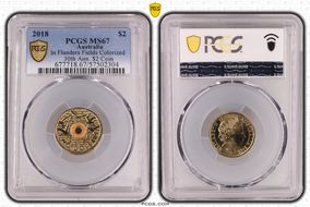 2018 $2 In Flanders Fields Colorized 30th Ann. $2 Coin MS67