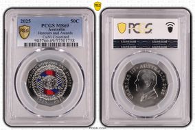 2025 50C Honours and Awards CuNi Colorized MS69