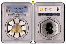 2025 $20 Honey Bee Rev PR Selective Gilt Ag PR70