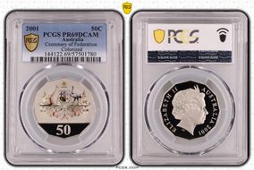 2001 50C Centenary of Federation Colorized PR69DCAM