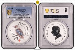 2025-P $1 Kookaburra Ag Colorized Ampelmann Privy Mark MS70