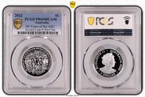 2022 $1 90 Years of the ABC PR69DCAM
