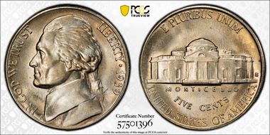 1939-S 5C Reverse of 1938 MS64