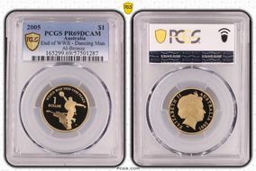 2005 $1 End of WWII - Dancing Man Al-Bronze PR69DCAM