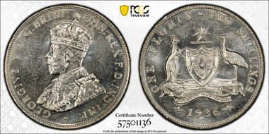 1936(m) Florin KM-27  Ag MS63