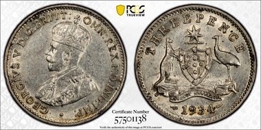 1934/3(m) 3D KM-24  Ag AU58
