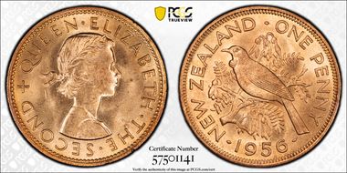 1956 1D KM-24.2 Strap MS65RD