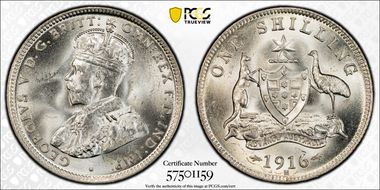 1916-M Shil KM-26  Ag MS65