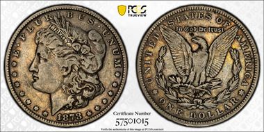 1878 7TF $1 Reverse of 1879 VF20