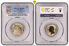 2024 $1 Bluey - Dollarbucks Colorized MS69