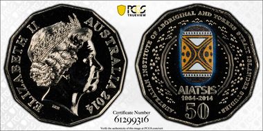 2014 50C AIATSIS Colorized MS68