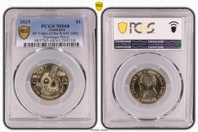 2025 $1 60 Years of the RAM AlBr Envelope Privy MS68