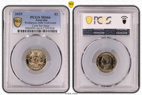 2025 $2 Wallaroos AlBr Colorized Coin Set Issue MS66