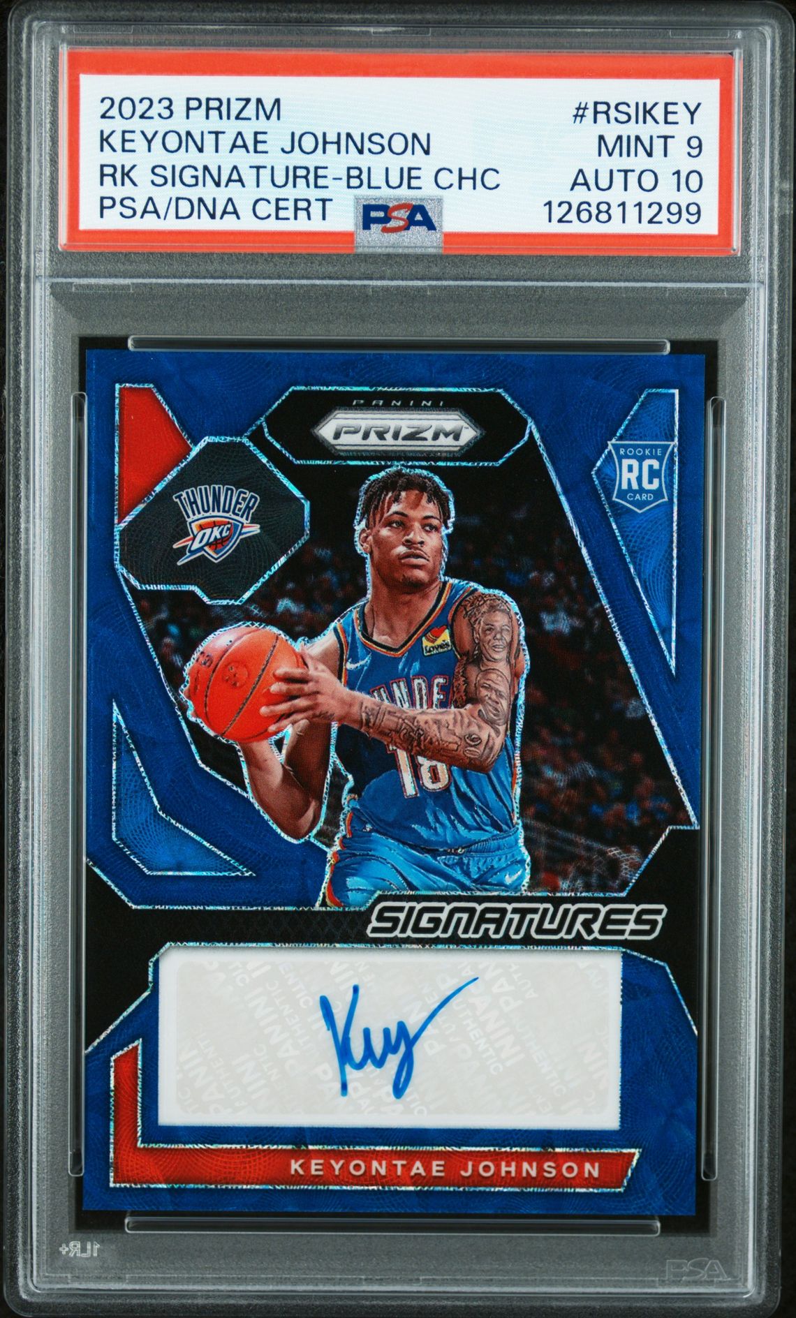 2023 Panini PANINI PRIZM ROOKIE SIGNATURES RK SIGNATURE-BLUE CHC #RSIKEY Keyontae Johnson front