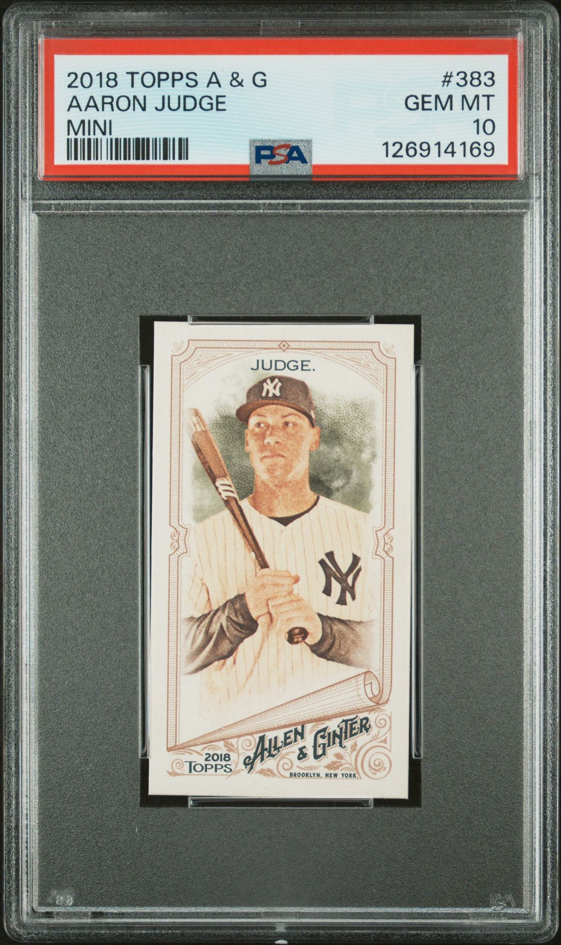2018 Topps TOPPS ALLEN & GINTER MINI #383 Aaron Judge front