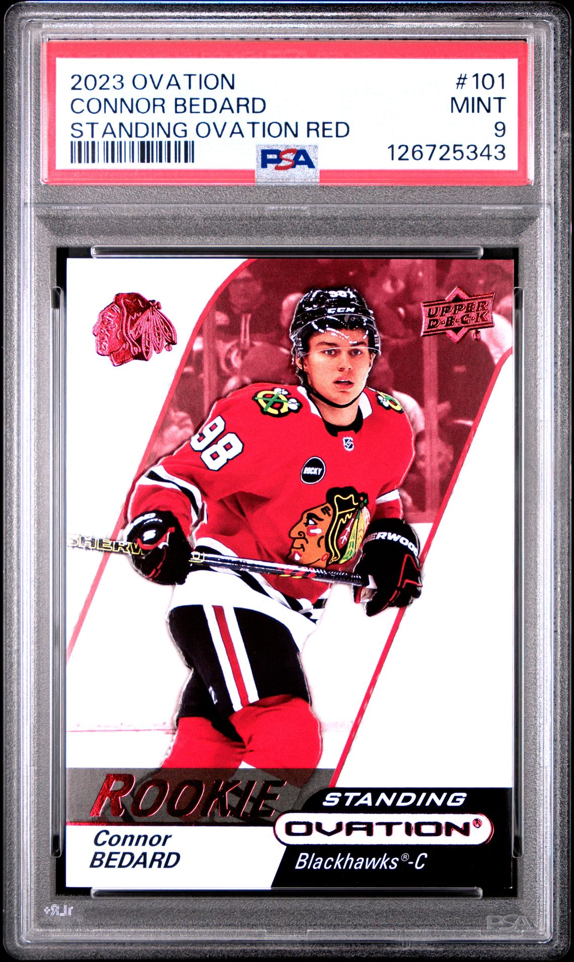 2023 Upper Deck UPPER DECK OVATION STANDING OVATION RED #101 Connor Bedard front