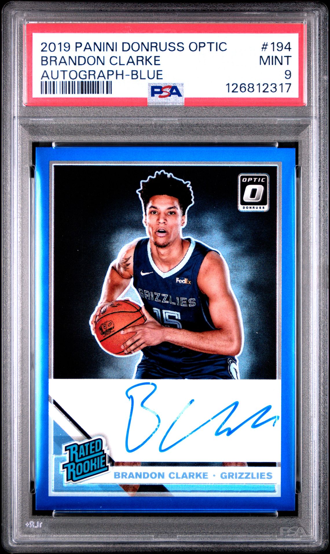2019 Panini PANINI DONRUSS OPTIC AUTOGRAPH-BLUE #194 Brandon Clarke front