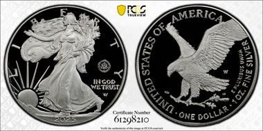 2025-W $1 Silver Eagle w/ U.S. Army Privy 250th Anniversary PR70DCAM