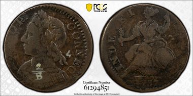 1787 CT 1/2P Mailed Bust Left, M 2-B VF20BN