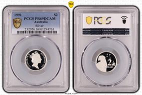1991 $2 Silver PR69DCAM