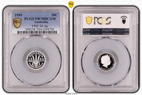 1999 20C 1942 3d Ag PR70DCAM