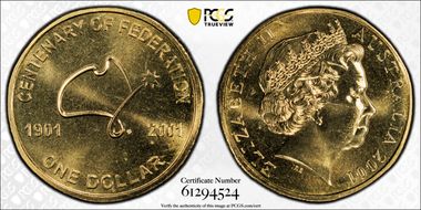2001 $1 Centenary of Federation MS65