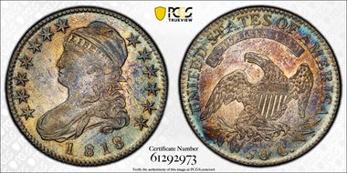 1818/7 50C O-102, Small 8 AU55