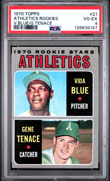 1970 Topps Topps V.Blueig.Tenace Blue #21 Athletics Rookies front
