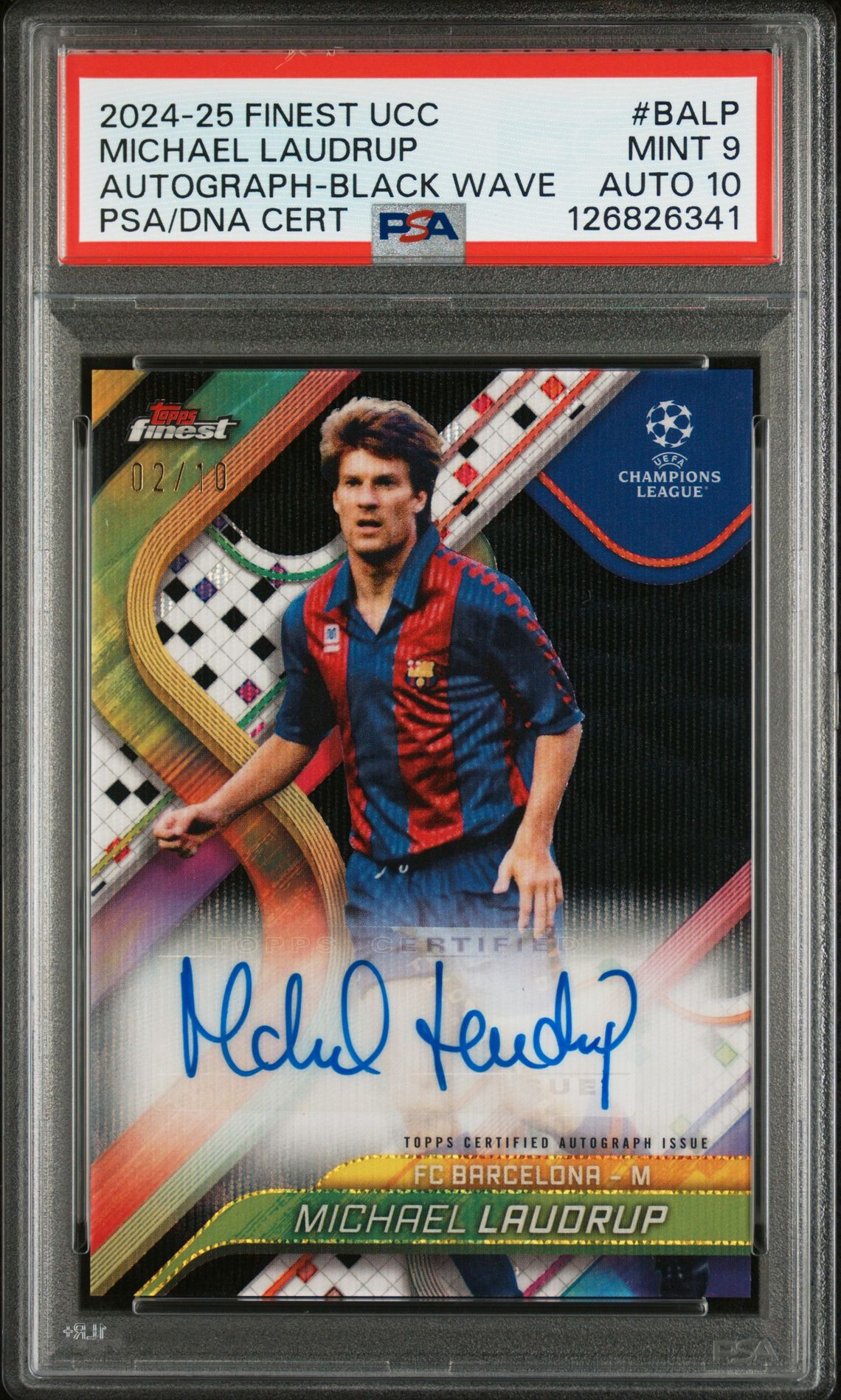 2024-25 Topps TOPPS FINEST UEFA CLUB COMPETITIONS AUTOGRAPHS BLACK WAVE #BALP Michael Laudrup front