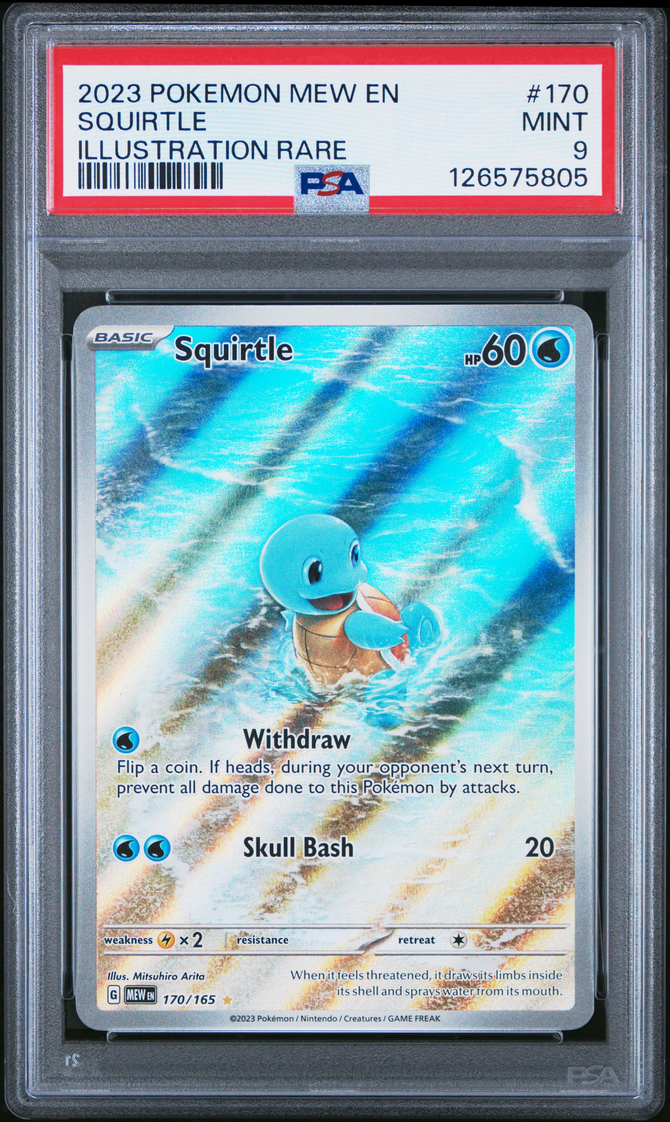 2023 #170 Squirtle PSA 9 Mew EN-151