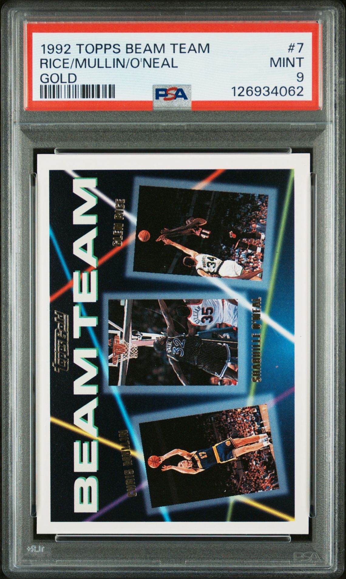 1992 Topps TOPPS BEAM TEAM GOLD #7 Rice/Mullin/O'Neal front