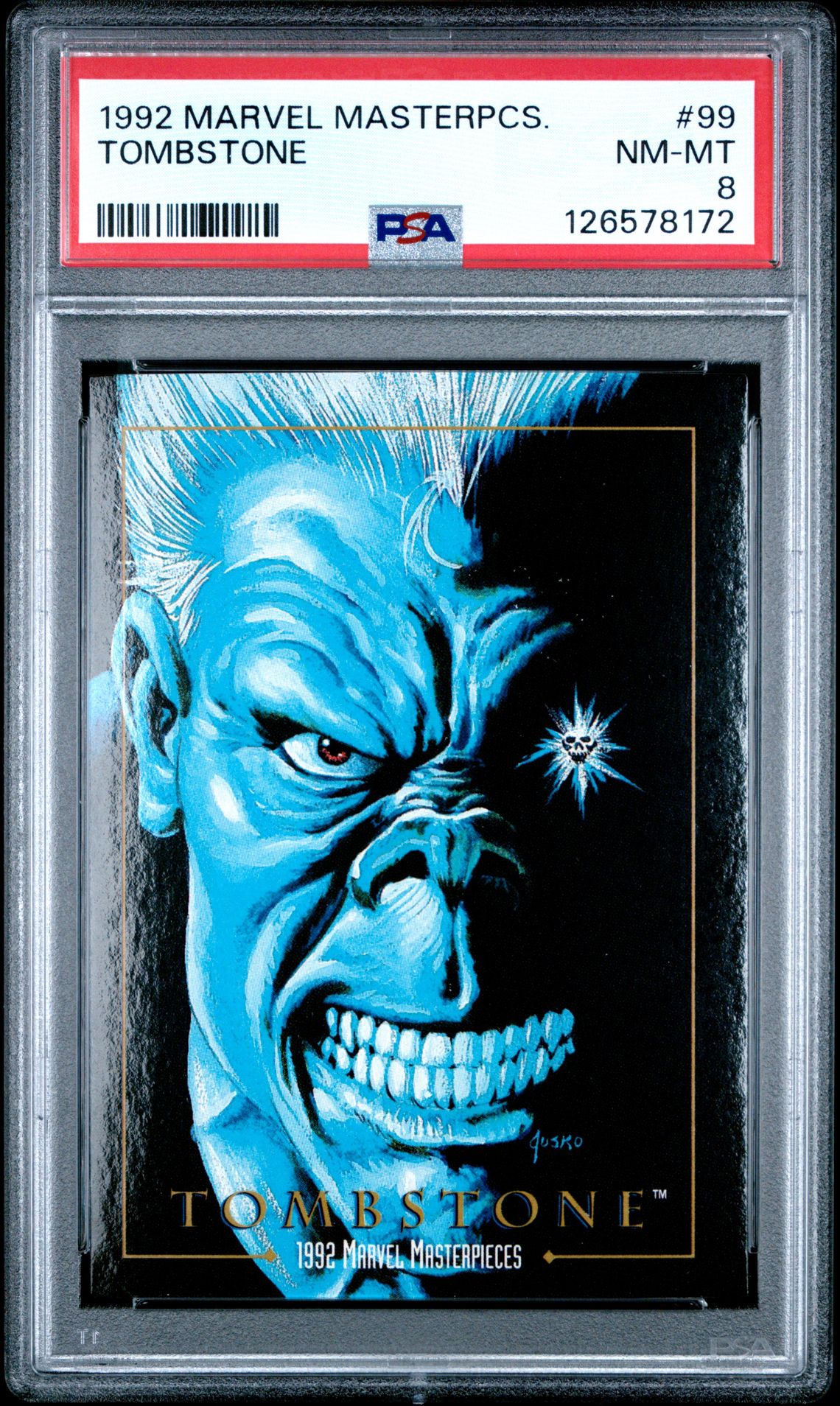 1992 Fleer MARVEL MASTERPIECES #99 Tombstone front