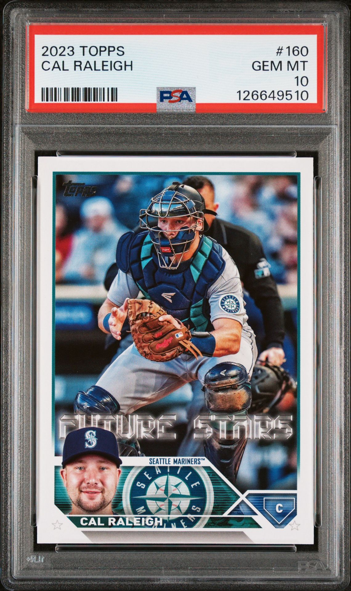 2023 Topps Cal Raleigh #160 Gem Mt 10 front