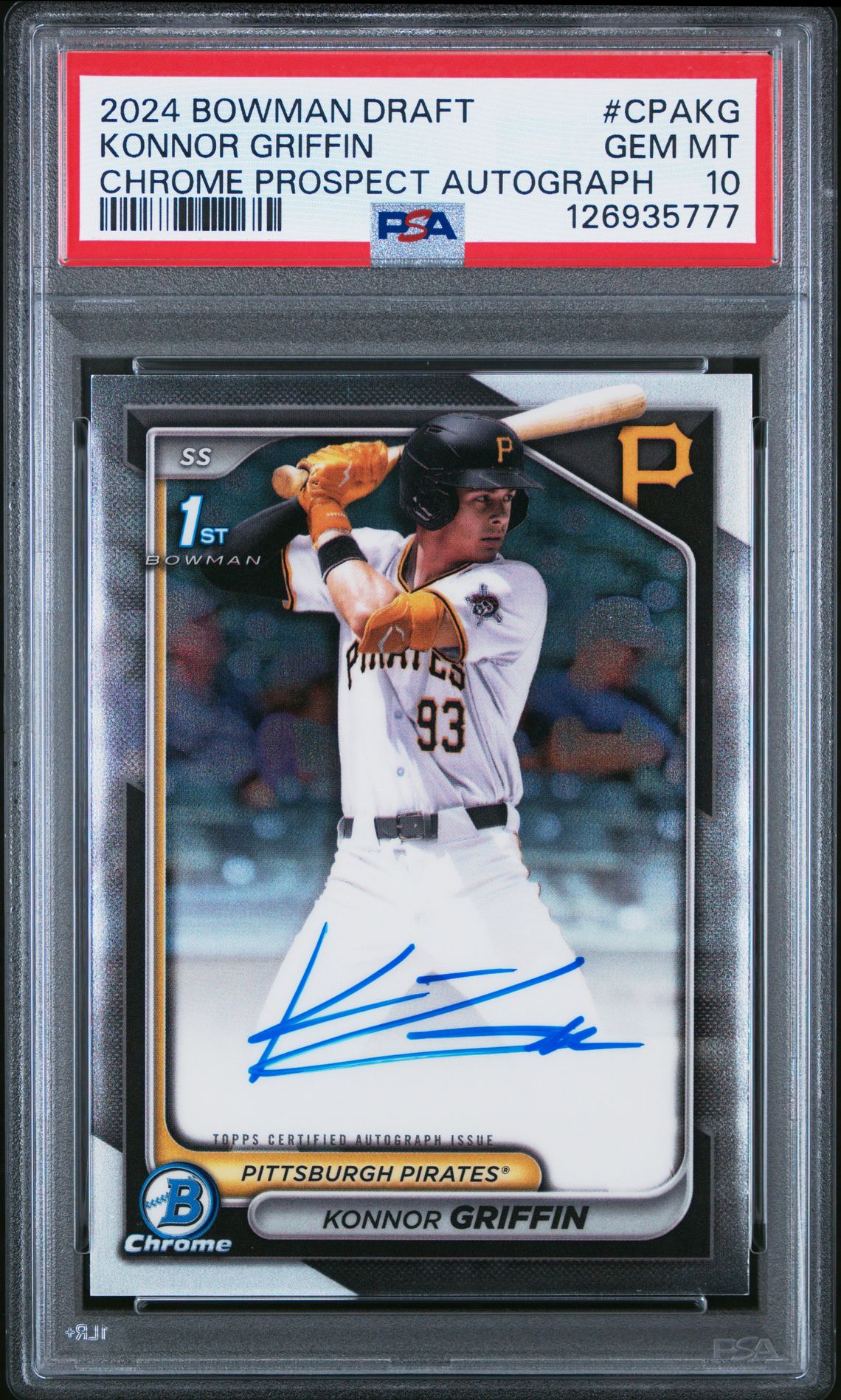 2024 Bowman Draft BOWMAN DRAFT CHROME PROSPECT AUTOGRAPHS #CPAKG Konnor Griffin front