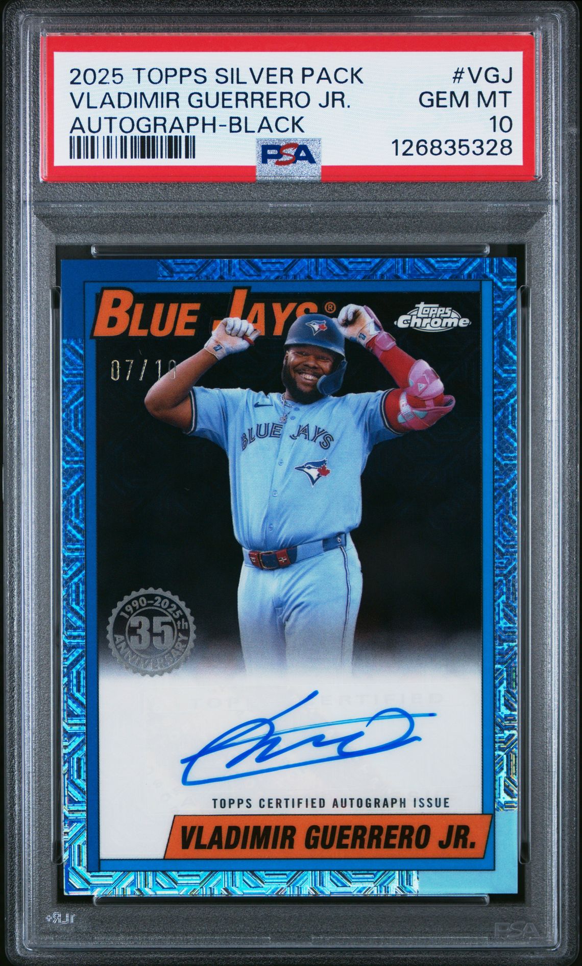 2025 Topps TOPPS SILVER PACK 1990 CHROME PROMO AUTOGRAPH BLACK #VGJ Vladimir Guerrero Jr. front