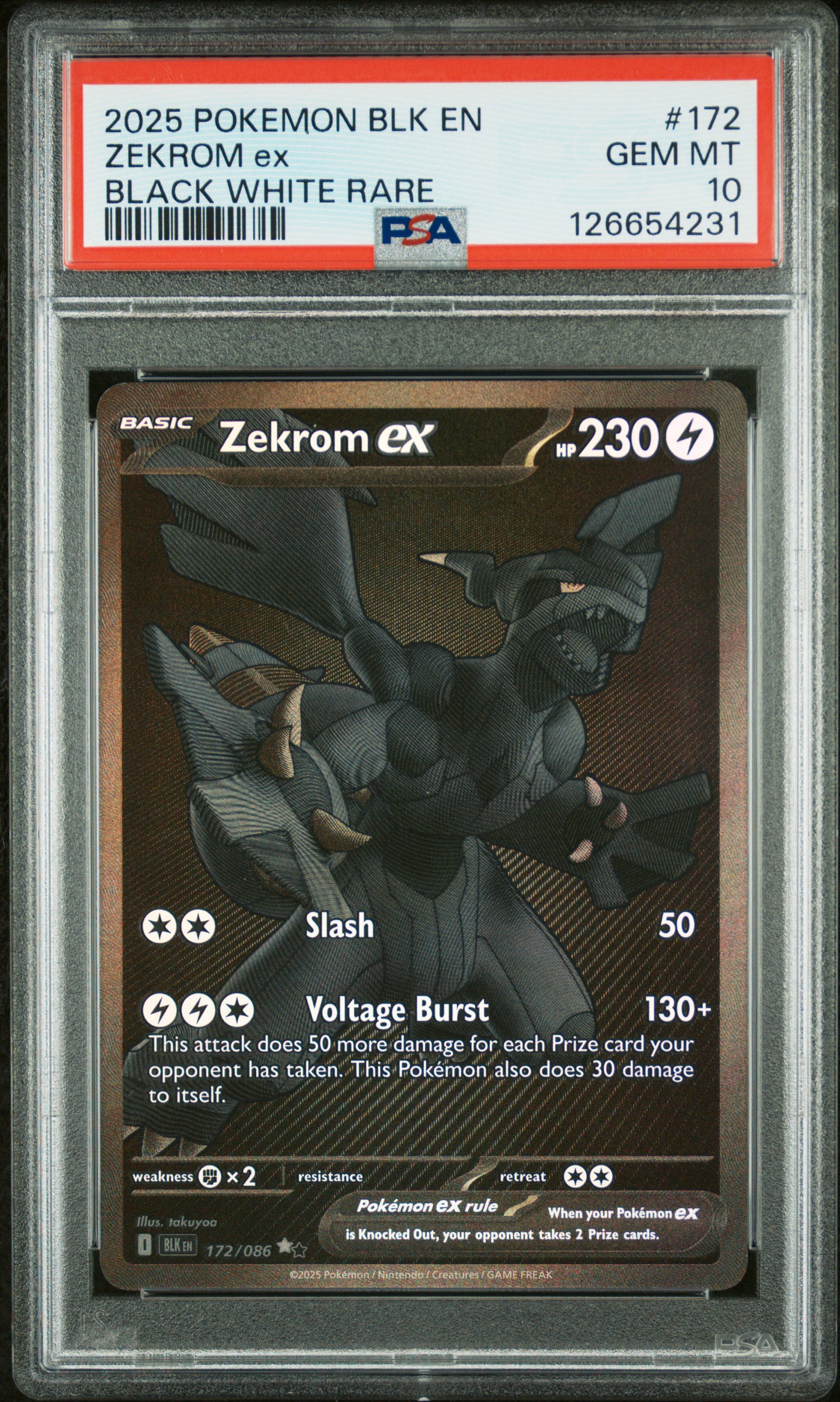 Overrated Comics n Cards's 2025 Pokemon Blk En-Black Bolt Zekrom Ex Black  White Rare #172 PSA 10 | Card Ladder