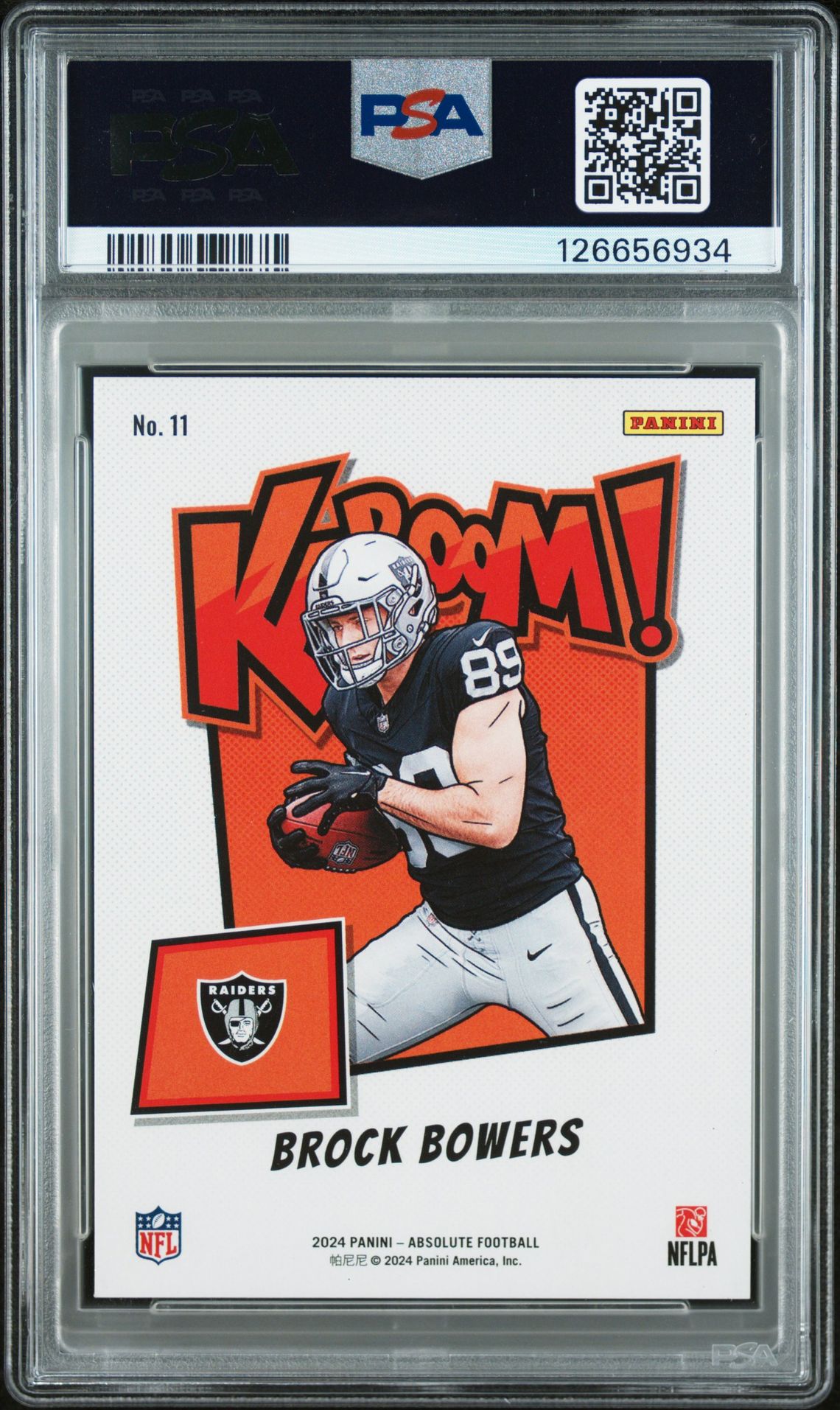 2024 Panini Absolute Kaboom! Horizontal Brock Bowers #11 Mint 9 back