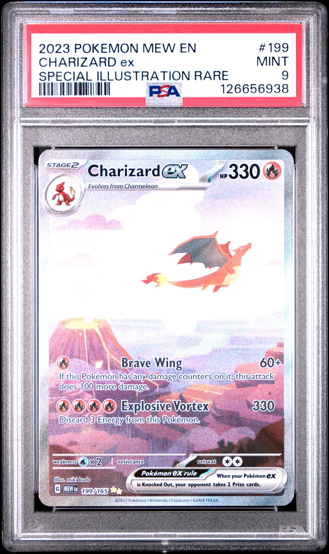 2023 Pokemon Mew En-151 Charizard Ex #199 (Special Illustration Rare) Mint 9 front