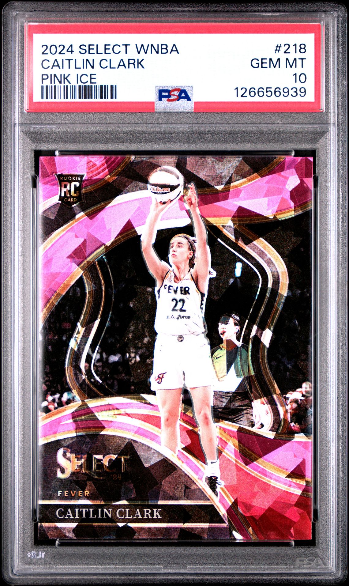 2024 Panini Select Wnba Caitlin Clark #218 (Pink Ice) Gem Mt 10 front