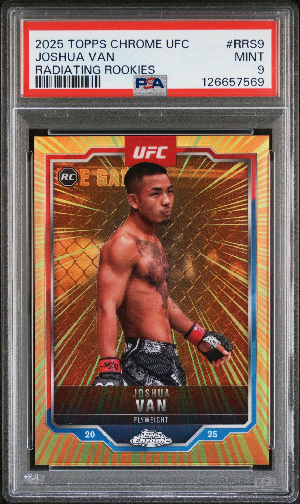 2025 Topps Chrome Ufc Radiating Rookies Joshua Van #Rrs9 Mint 9 front