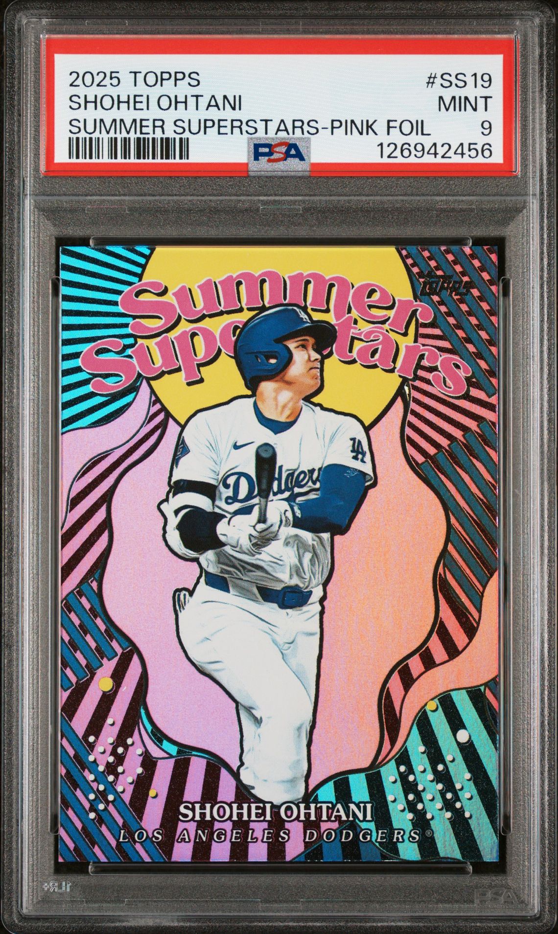 2025 Topps Summer Superstars Shohei Ohtani #Ss19 (Summer Superstars-Pink Foil) Mint 9 front