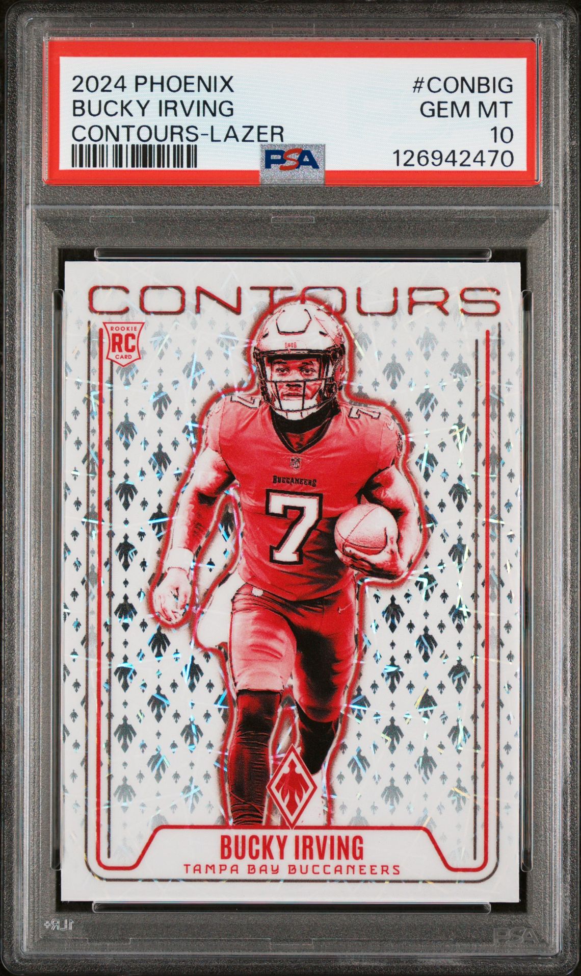 2024 Panini Phoenix Contours Bucky Irving #Conbig (Contours-Lazer) Gem Mt 10 front